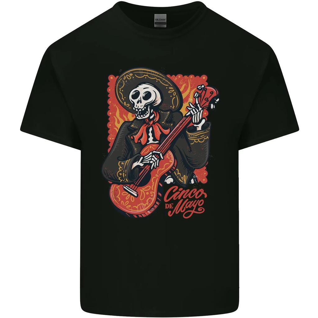Mariachi Skeleton Cinco De Mayo Skull Kids T-Shirt Childrens