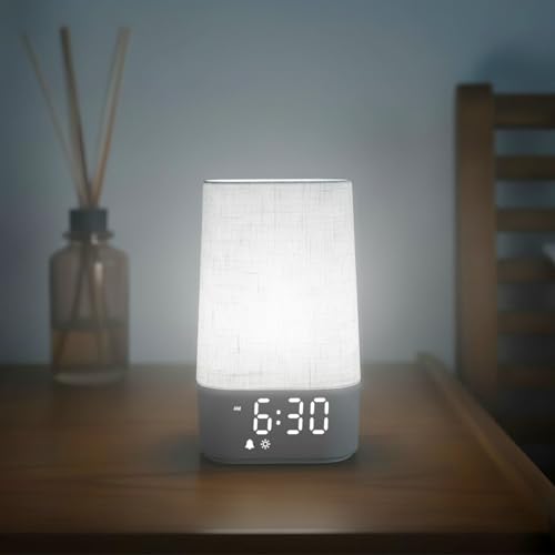 

ADESSO Light Alarm Clock, Sunrise Alarm, Light and Sound, Nature Sounds, Healing Noise, Night Light, 30 Sounds, Suitable for Bedroom Use, USB Powered,