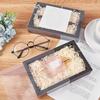 12sets Drawer Kraft Paper Box Festival Gift Wrapping Boxes Gift Packaging Boxes for Jewelry Wedding Party with PVC Plastic Windows Black