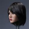 1/6 Asian Beautiful Woman Head with Black Short Hair Carving Model Fits 12 Inch Action Figure Body