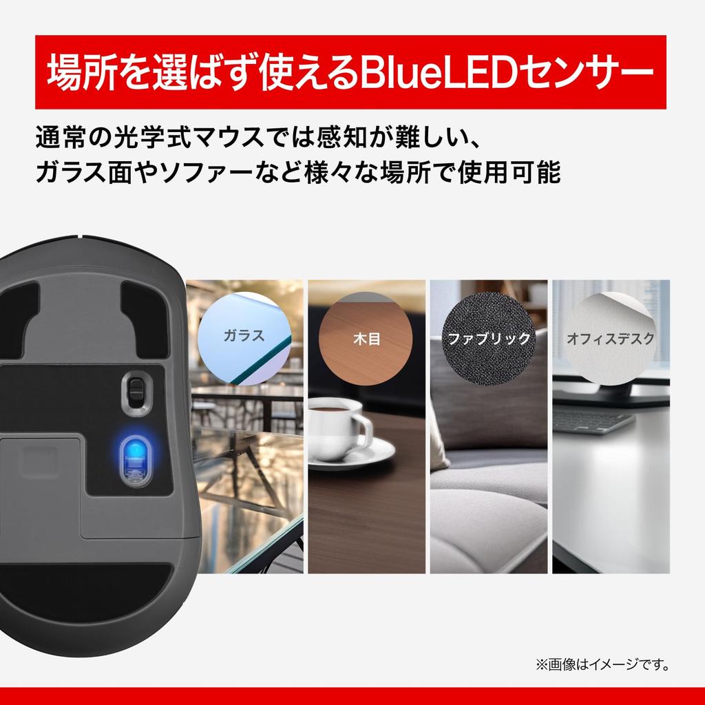 Buffalo Wireless Fast Horizontal 5 Blue Bluetooth 3 Compatible with BSMBB705BK Mouse, Quiet, Scrolling, Scrolling, Tilt, Buttons, LED, Wireless,