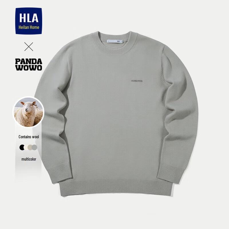 

HLA Men s Casual Panda Knit Round Neck Sweater 3XL