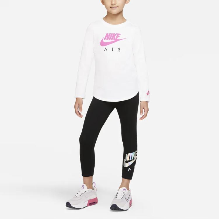 Nike Kids Logo Print Elastic Tight Knit Sports Pants Kids bottoms Black DO2709-010