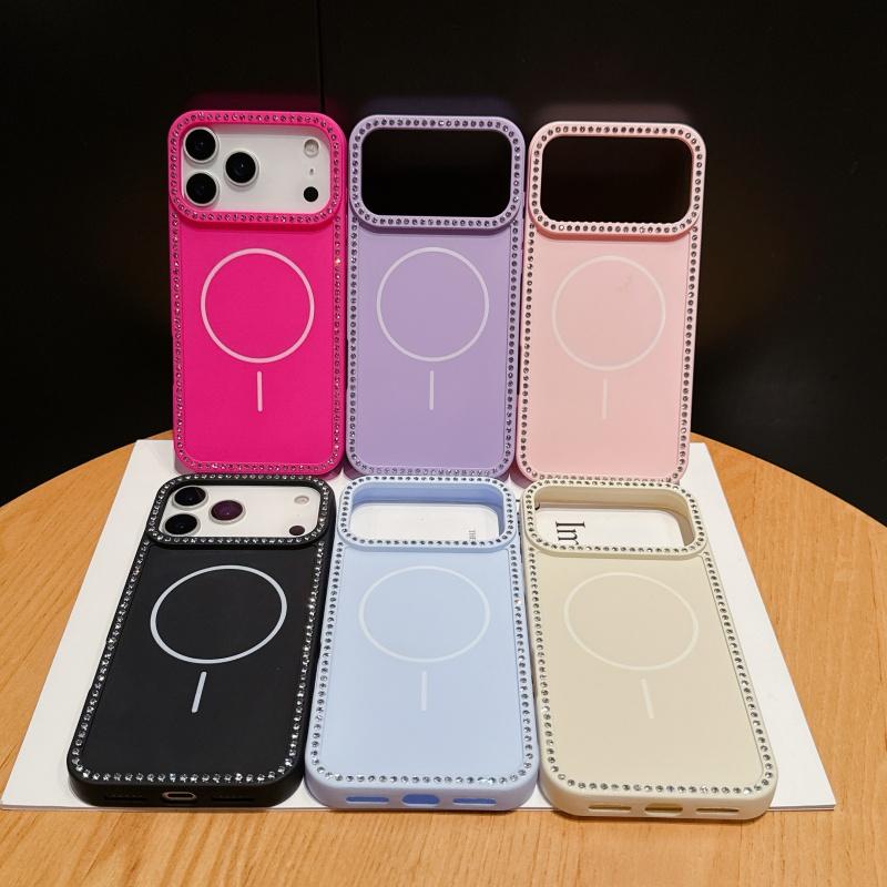 Luxus Glitzer Diamant Rahmen für Magsafe Magnetische Hülle für iPhone 17 Air 16 15 14 Plus 13 12 11 Pro Max Klare Hard Candy Hülle