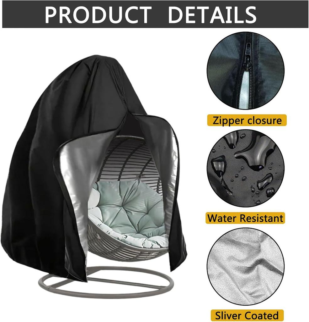 Waterproof Heavy Duty Patio Hanging Egg Chair Cover Single/Double Seat Cocoon Swing Chair Protector Garden Dust Cover