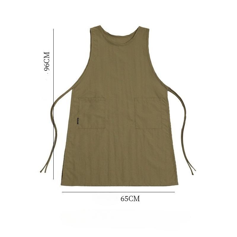 Waterproof Anti-Oil Kitchen Apron for Women with Pockets Long Vest Apron Cooking Painting Nail Salon Beauty Working Pinafore