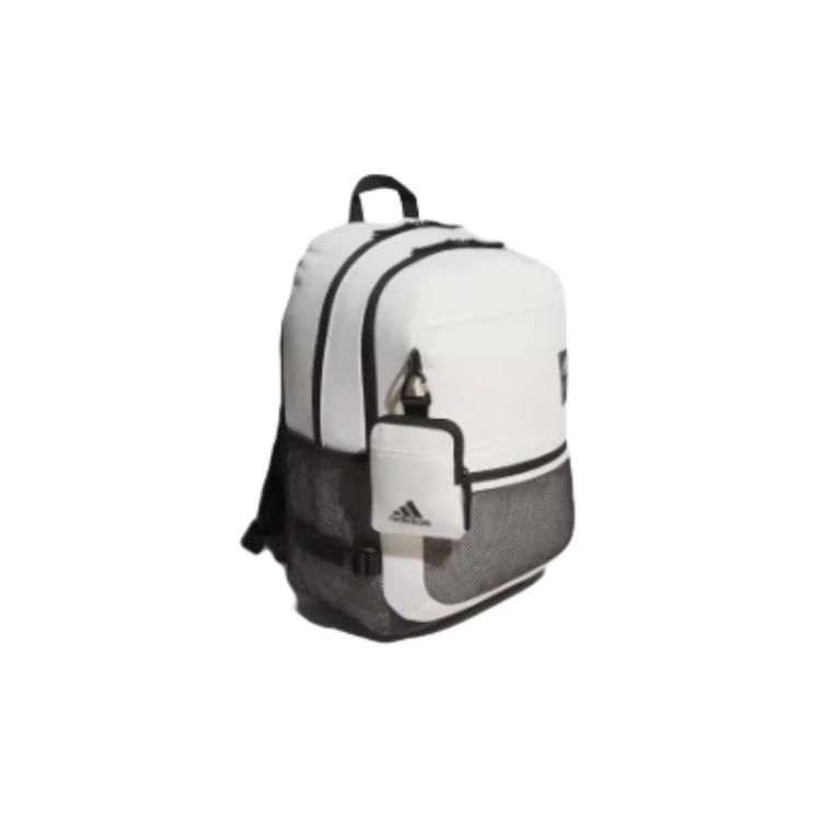 Adidas Solid Color Outdoor Zipper Backpack Women Backpack Han-Jade-White JF6590