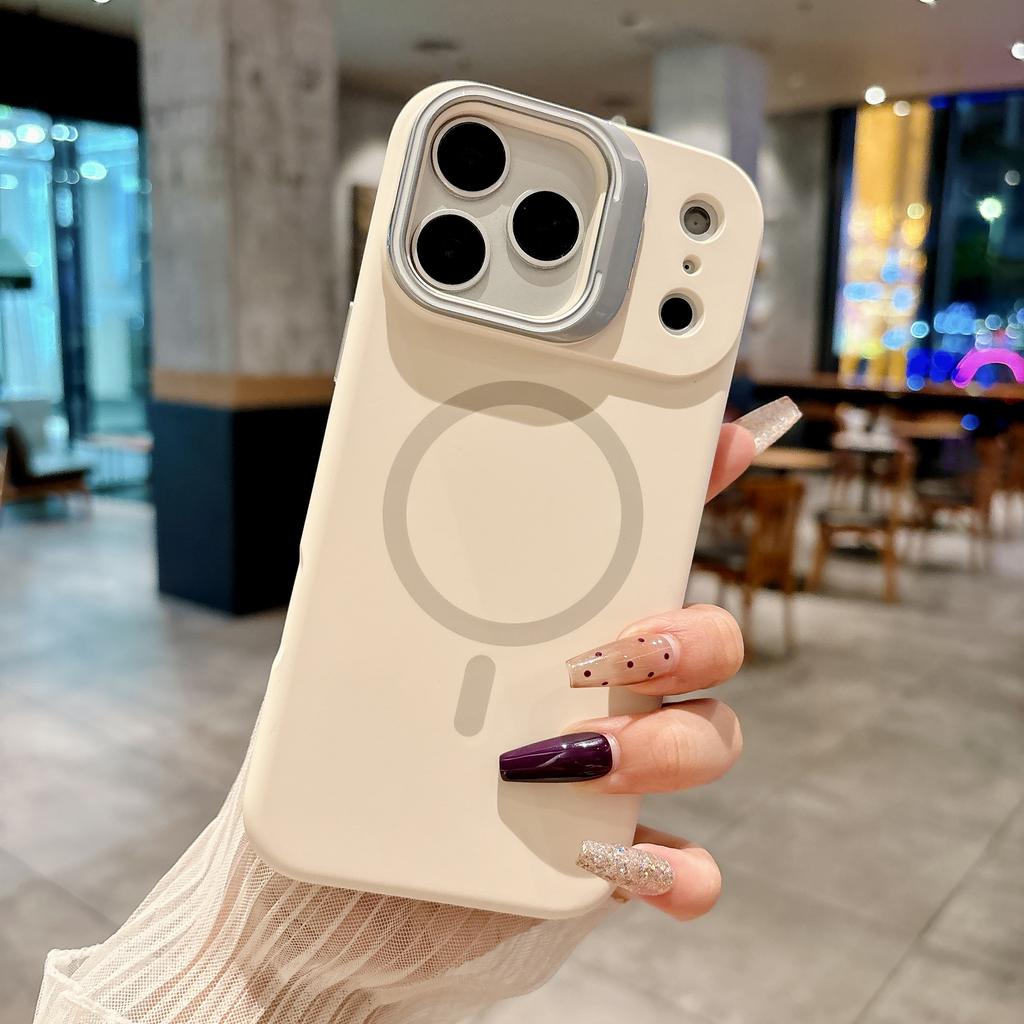 Fold Camera Stand Holder for Case For For Iphone 17 16 1 14 13 12 Pro Max Plus Magnetic Creative Block Matte Cover