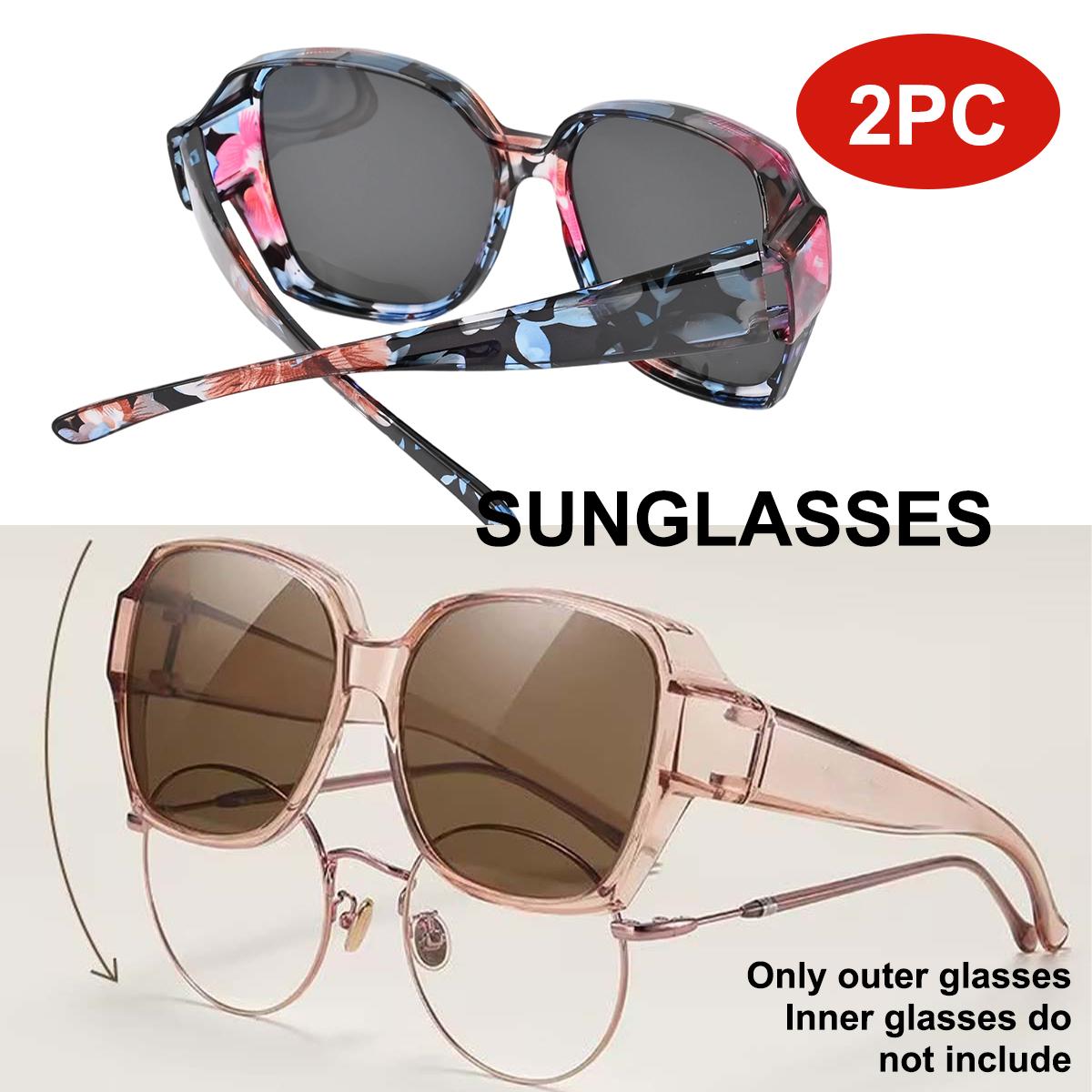 

Fit Over Sunglasses for Driving Men, Stylish Square Fashionable Prescription Sunglasses UV400 Protection T01