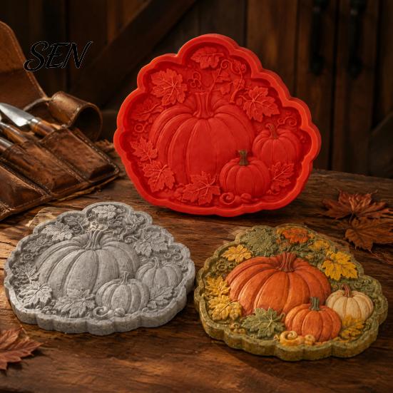 Ornamenti da Giardino Fatti a Mano Stampo in Silicone per Pietra da Calpestio, Stampini per Pavimentazione Girasole/Farfalla/Ape/Zucca/Fiocco di Neve/Fungo/Fatina, Riutilizzabili in Calcestruzzo