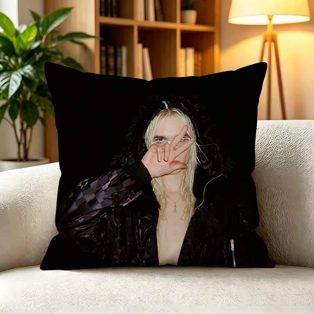 hollis Hyperpop Rage Rap Artist Square DoubleSided printed Pillow Case Bedroom Bedside Pillow Sofa Cushion Cover