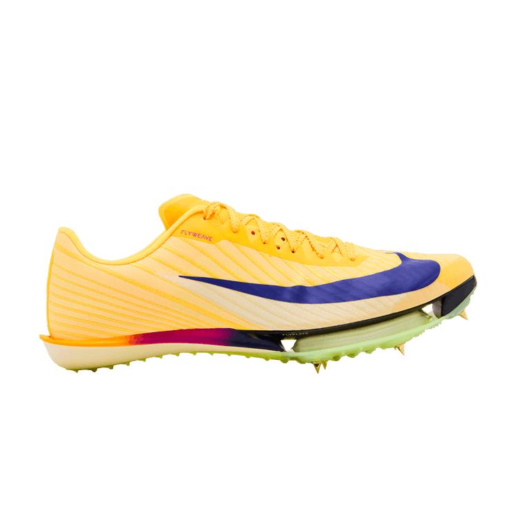 Nike Air Zoom Maxfly 2 Citron Pulse Volt Ice Men Cleats Yellow Vivid-Purple Indigo-Burst FD8395-800