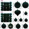 48PCS Plastic Flocked Christmas Ball 7 Colors Suspensable Christmas Tree Balls 4/6/8cm Xmas Baubles Home