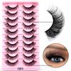 10 Pairs Eyelashes Natural Long 3D Mink Lashes Fluffy Volume Mink False Eyelashes Cruelty Free Wispy Lashes Makeup