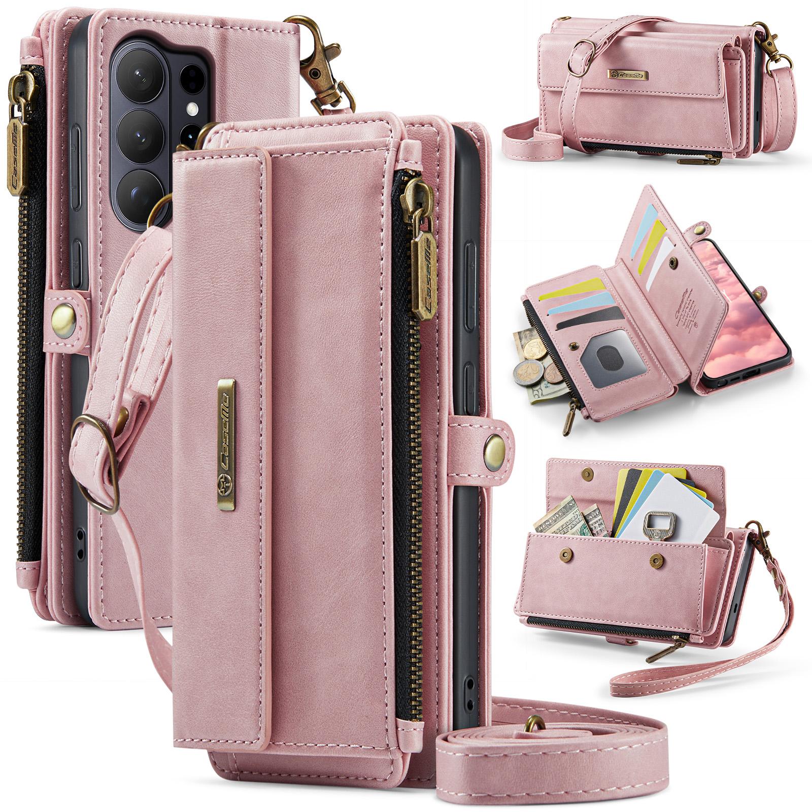 

For Samsung Galaxy S26 Ultra Case CASEME C39 RFID Blocking Zipper Wallet Stand Leather Cover with Strap