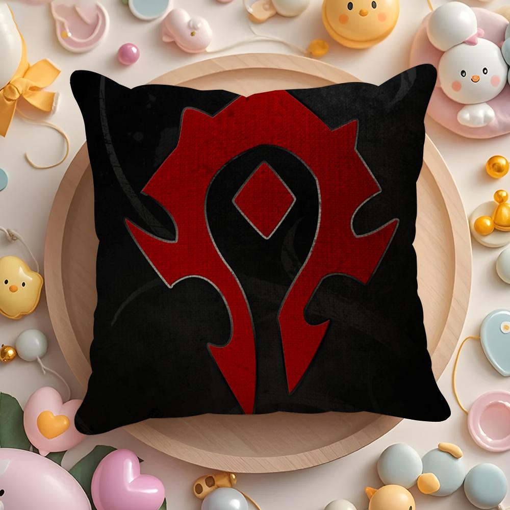 Warcrafts Of World W-Wow Game Cushion Cover Summer Coolness Linen Fabric Double-Sided Printing Pillow Case Sofa Home Decor Gift