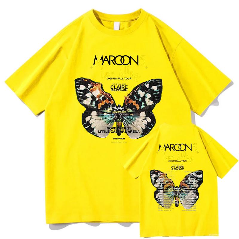 Maroon 5 All Night Tshirt Short Sleeve Cotton Male T-shirt Casual Fashion Unisex Streetwear Hip Hop Men Women Fans Clothing Tops