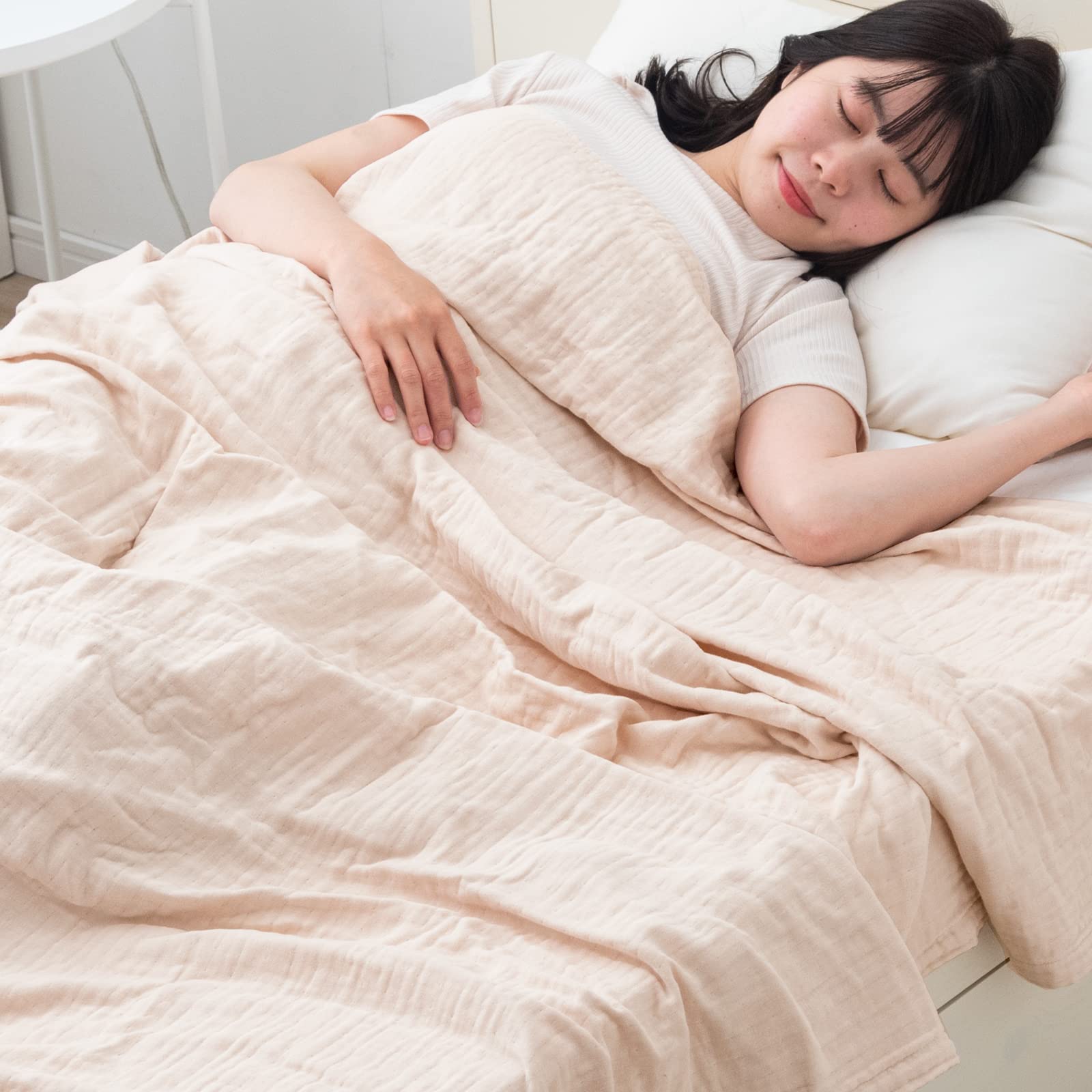 

Tansu no Gen Марлевое Широкое и 160 x Летнее Хлопковое Полотенце 18900001 Одеяло, Одинарное, Длинное, 210мм, 100% Хлопок, 5-слойная Марля, Одеяло, (78811)