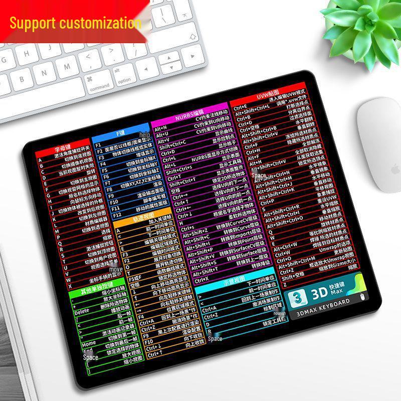 

Очень большой коврик для мыши с коллекцией горячих клавиш и подставкой для запястья для офисного стола 260x210mm 2mm