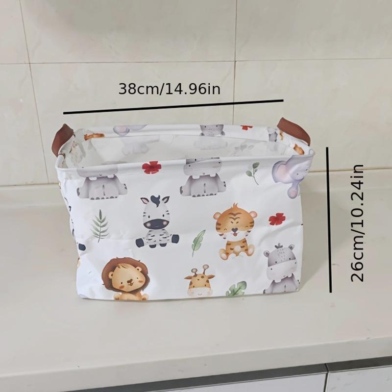 Laundry Baskets  Animal Print Durable Polyester Clothes Hampers Bedroom Bathroom Organization Cute Lion Giraffe Bear Design