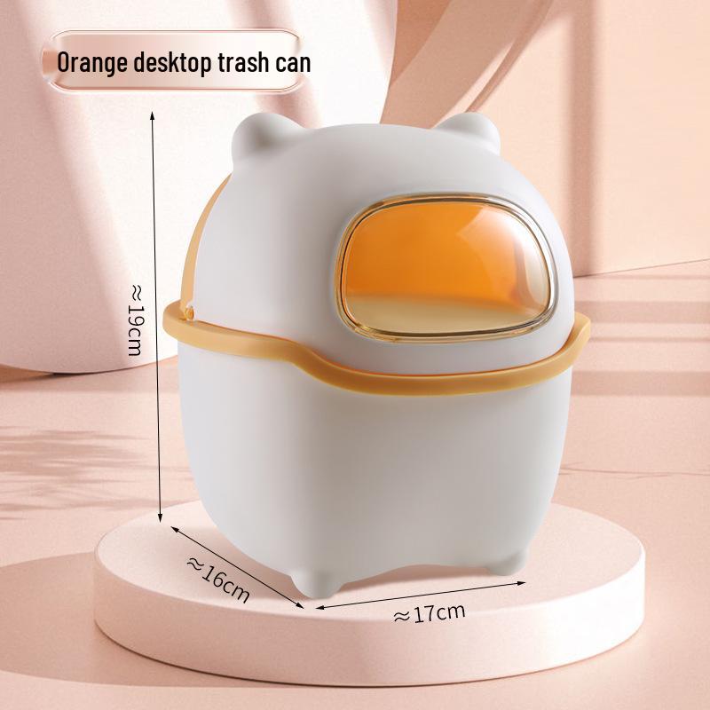 Cute Mini Desktop Trash Can with Lid for Home and Office