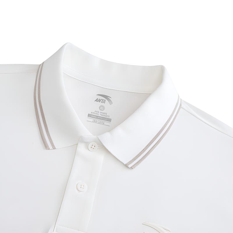 Anta Sport Retro Lifestyle Series Fashion Versatile Simple Design Breathable Comfortable Business Casual Short Sleeve Polo Shirt Men Tops 152638110-1