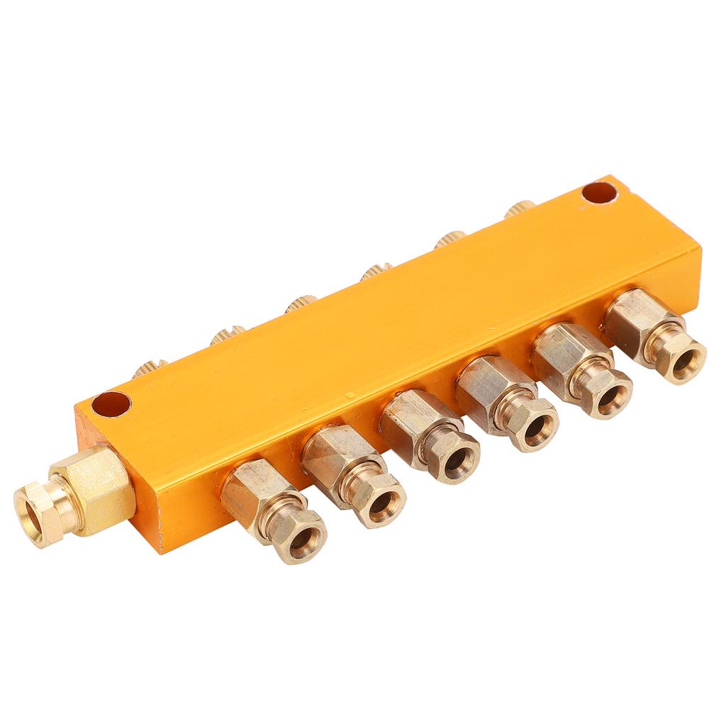 Oil Distributor Adjustable Brass Lube Piston Separator Divider Valve Lubrication System1 In 6 Out