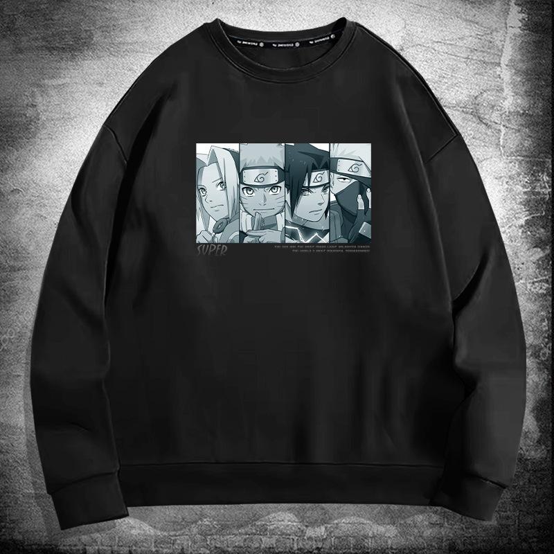 Naruto Crew Neck Pullover Crew Neck Sweater Men s and Women s Spring and Autumn Teen Students Trendy Brand Loose Shoulder Jacket 155XXS