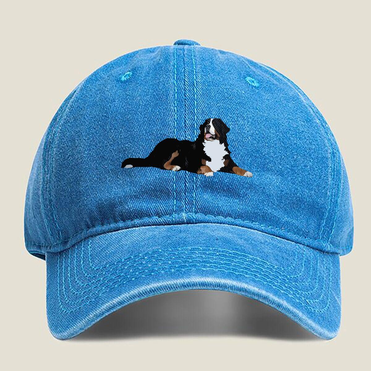 

Bernese Mountain Dog Washed Baseball Cap One Size озеро синього кольору