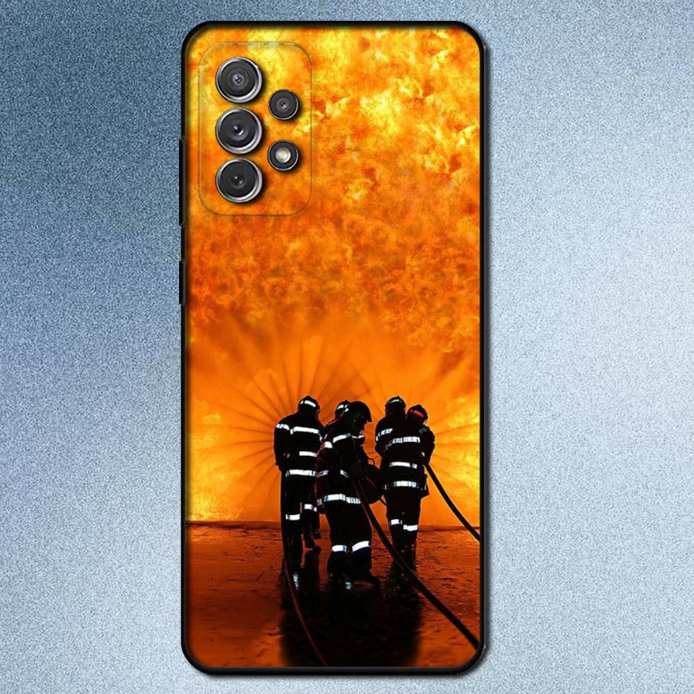Fireman Firefighter Phone Case For Samsung S25,S24,S21,S22,S23,S30,Ultra,S20,Plus,Fe,Lite,Note,10,9,5G Black Cover