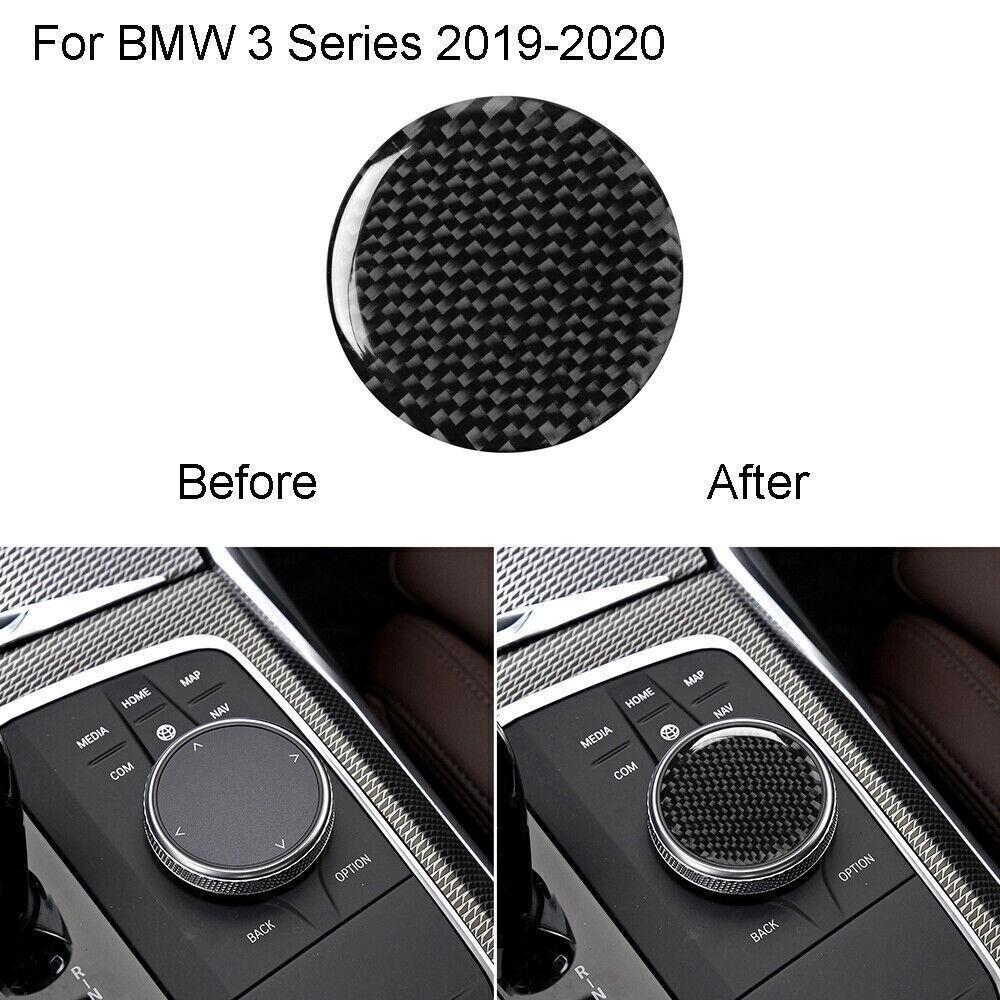 Carbon Fiber Multimedia Switch Button Cover Trim For BMW 3 Series G20 -