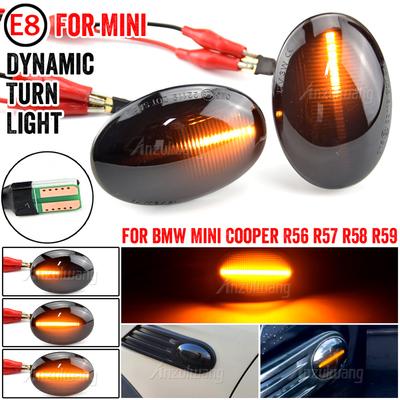 2pcs Flowing Turn Signal Light Dynamic LED Side Marker Side Indicator For BMW MINI Cooper R56 R57 R58 R59 CL-R56-LSM-SM