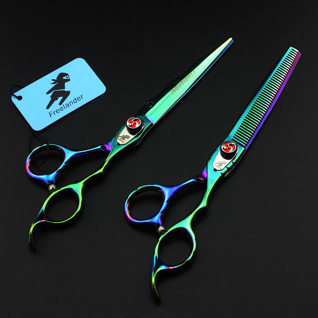 7.0 Inch Freelander Green Sd Hair Scissors, Pet Scissors, Flat Scissors
