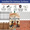 2D Flat Welcome Fall Dogs Maple Leaf Pumpkin Metal Sign - 8.0x12.0inch Aluminum Wall Art, Cute Autumn Dog Hedgehog Farmhouse Front Porch Decor