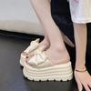 8CM New Summer Women Slippers Thick Soles Shoes Casual Platform Beach Flip Flops Leisure Butterfly-knot Sandals Sneakers Woman
