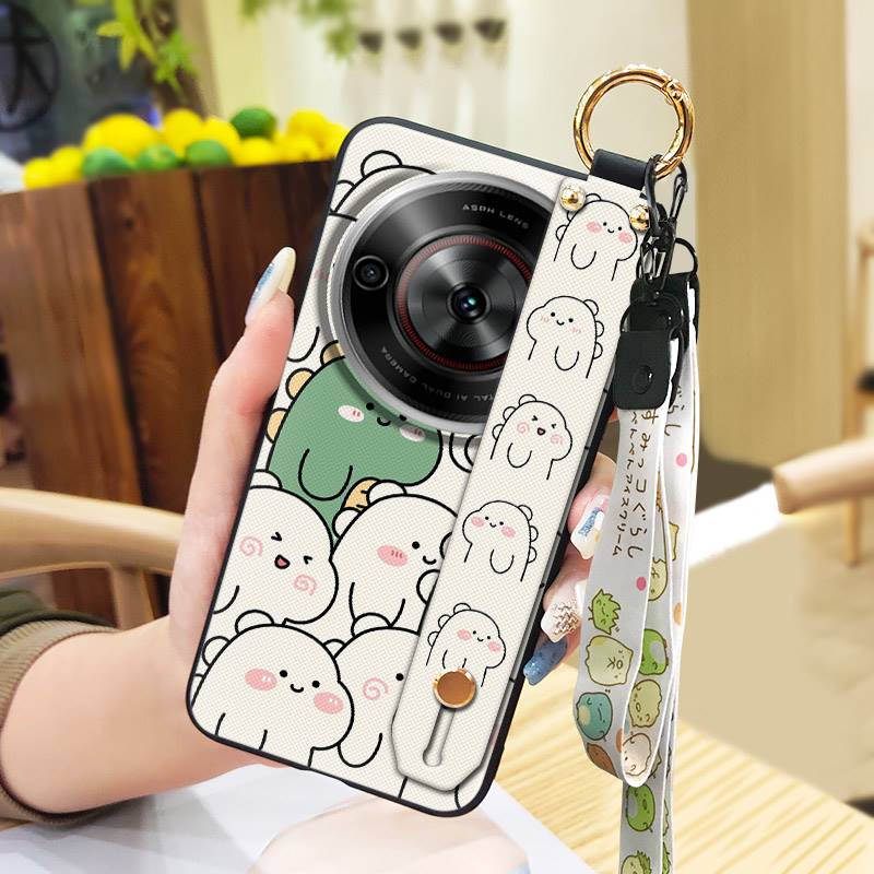 Tecknad Dammavvisande Mobilskal För ZTE Blade A75 5G/Nubia Focus 5G/Calf 5G Sött Skyddande Armband Tålig Silikonring