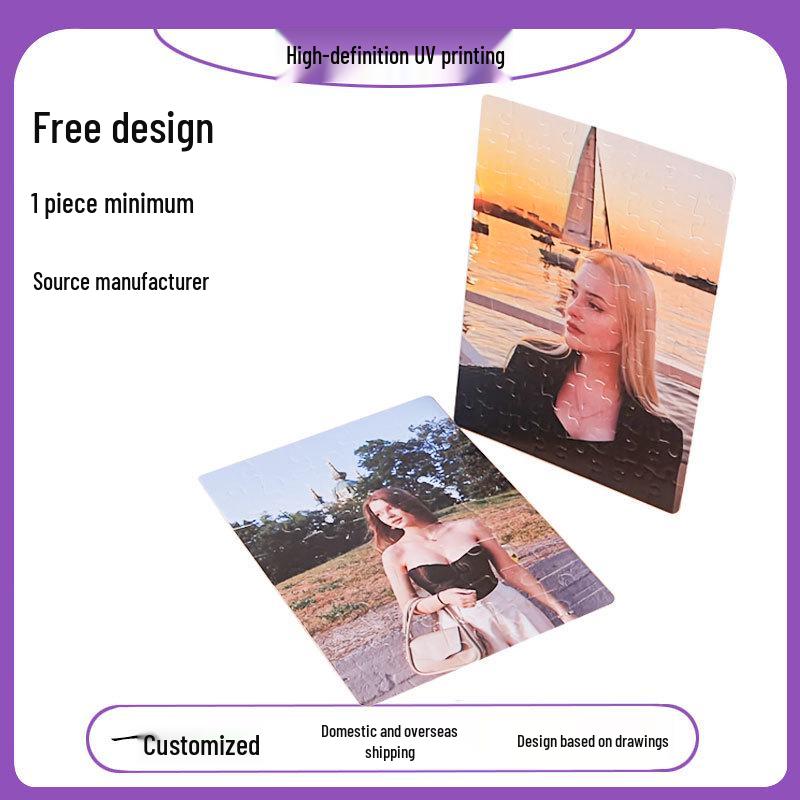 Custom Heart-Shaped Pearlescent Jigsaw Puzzle - DIY Sublimation & Educational Toy