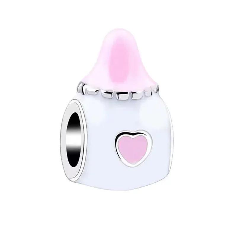 New Fashion Love Heart Bear Pig Butterfly Cake Pink Series Beads Fit Charms Bracelets Women DIY Jewelry Gift