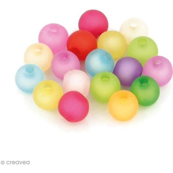 Perles - ARTEMIO - Rondes colorées - 8 mm - 150 pcs - Effet givre