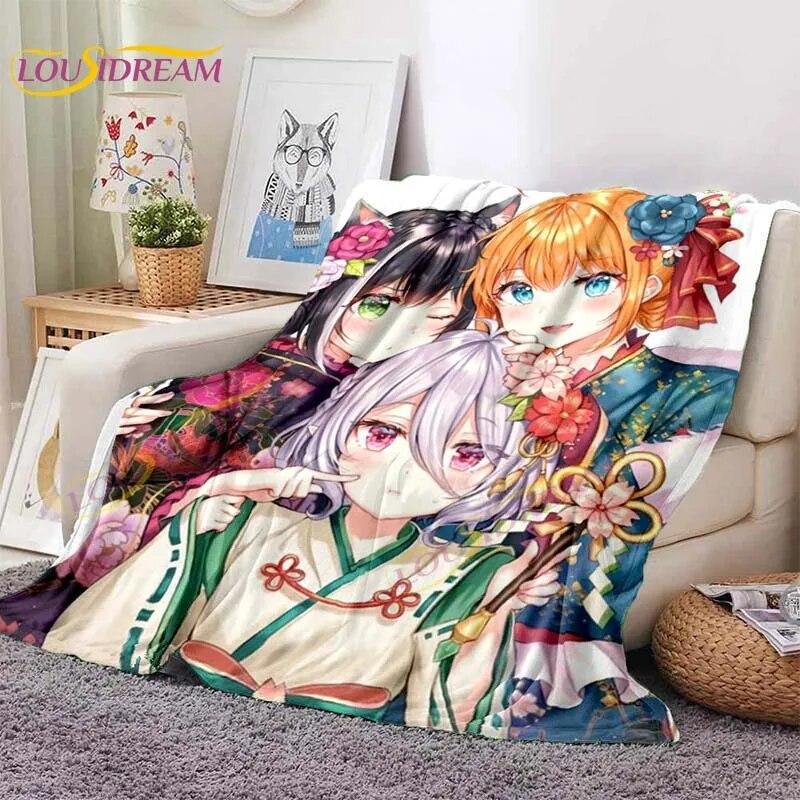 LoveUnholyc Decke RPG Decke Princess Connect Decke Spiel Anime Flanelldecke für Bett Sofa Reisen Weihnachtsdecke