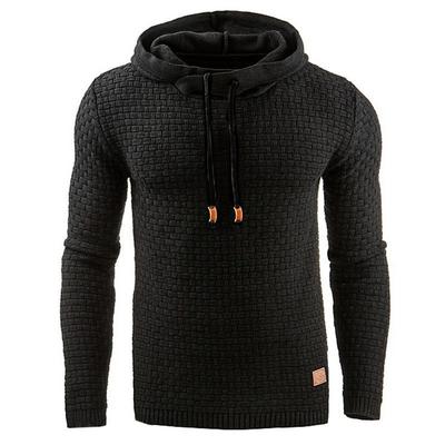 Autumn Men's Jacquard Sweatshirt Long Sleeved Hooded Sweatshirt Warm Color Hooded Sweatshirt Hoodies & Sweatshirts (men’s)