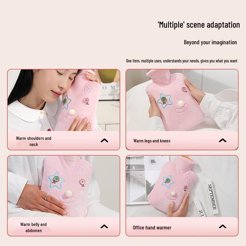 Lexueer Large Hot Water Bottle with Plush Cover