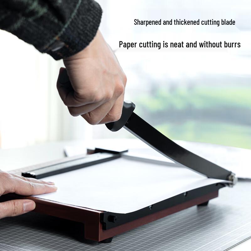 Deli 8004 A4 Wooden Guillotine Paper Trimmer CN plug (adapter included)