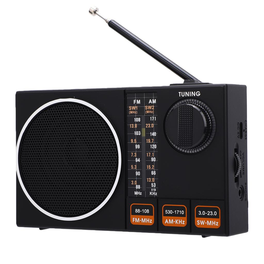 Portable Radio FM AM SW Full Band USB Charging Multifunctional with Stretchable Antenna