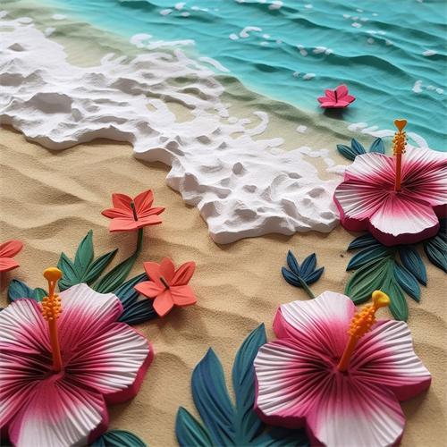 Diamond Painting Set Seaside Flower Full Square Round 5D Diy Embroidery Mosaic Beach Landscape Home Decor