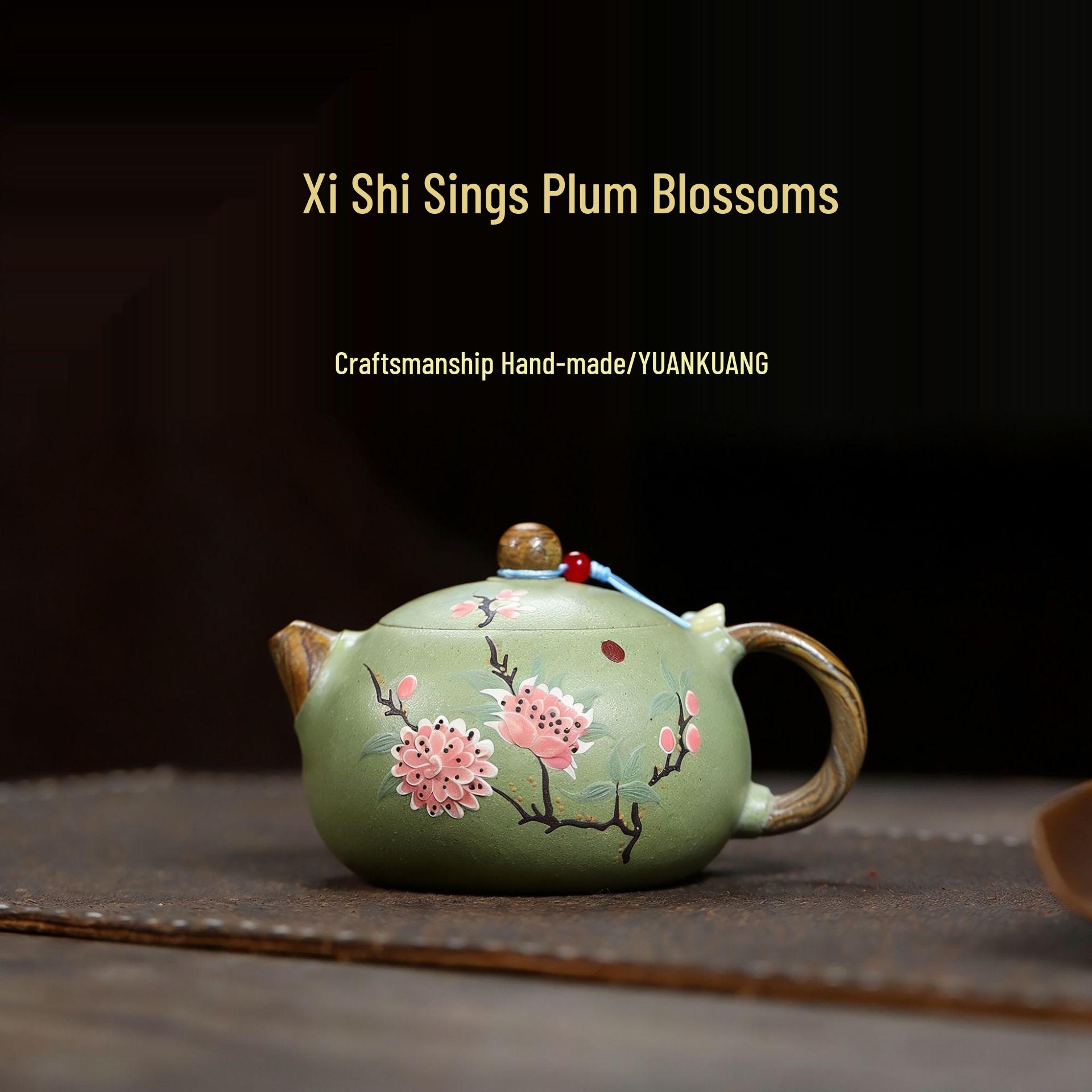 Yixing Zisha Xi Shi Green Clay Teapot and Kung Fu Tea Set 210CC