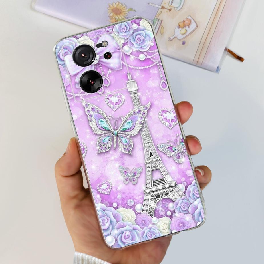 For Xiaomi 13T Pro Case Luxury Painted Back Cover Clear Silicone Phone Case For Xiaomi Mi 13T Pro 13TPro Soft Fundas 6.67'' Bags