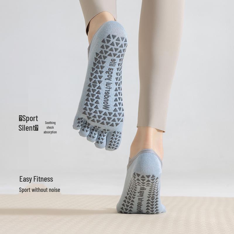 Women's Anti-Slip Five-Toe Yoga Pilates Socks - Summer Thin Pure Cotton Fitness Dance Socks