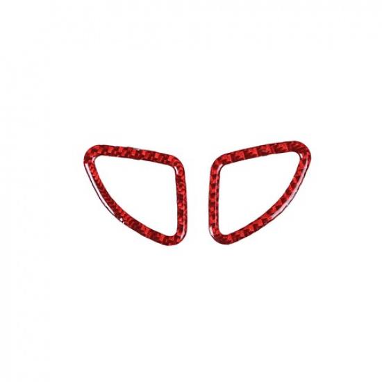 Red Carbon Decorate Car Door Speaker Tweeter Frame Trim For Corvette C7 2014-19