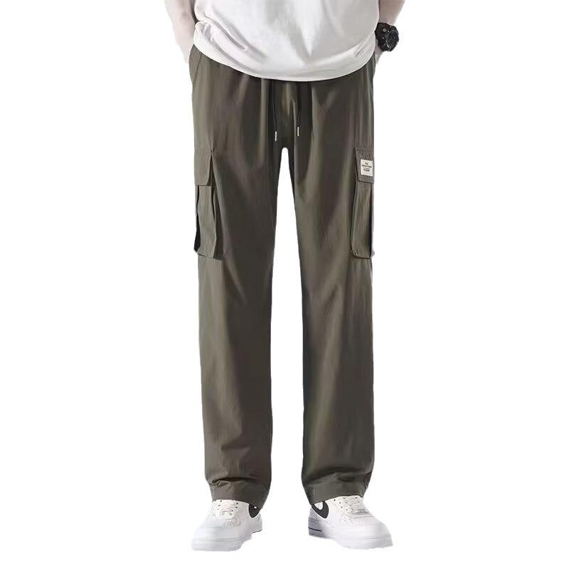 Overalls Men's Summer New Ins Trendy Brand Loose Large Size Casual Pants Fashionable Handsome Straight Wide-leg Pants